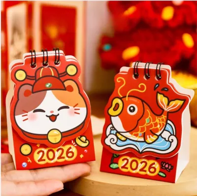 HK0266 LỊCH 2026 ĐỂ BÀN MINI 5.8*8.5CMTHIẾT KẾ CÓ PHẦN GHI CHÚ NHỎ GỌN TINH TẾ LỊCH TẾT