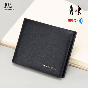 LouisWill Fashion Short Wallet RFID Anti Theft Brush Retro Wallet Business Wallet PU Wallet Multi-Card Position Wallets Travel Purses Zipper Coin ID Credit Cards Holders