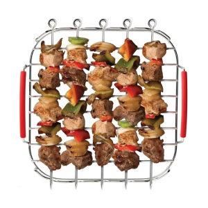 Nồi chiên ít dầu Rack với xiên nướng bằng thép không gỉ chủ nướng đứng cho nướng rang gà nướng