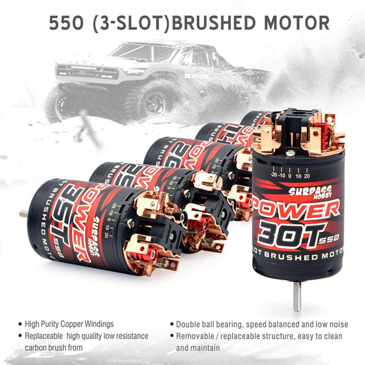 New Surpass Hobby 550 3-Solt 12T Brushed Motor for 1/10 1/12 RC