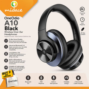 OneOdio / OneAudio Focus A10 Hybrid Active Noise Cancelling Hi-Res Audio & Deep Bass Transparency Mode Hi-Res Audio & Deep Bass Foldable Travel Light Weight Headphone Black