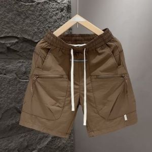 NCE Summer thin pocket new workwear shorts for men sports quick drying loose straight leg casual beach five quarter pants for men