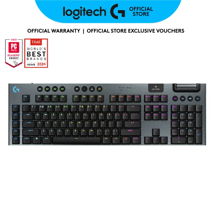 Logitech G915 X LIGHTSPEED Low-Profile Wireless Gaming Keyboard, Double-Shot PBT Keycaps, Fully Programmable Keys, RGB Backlighting, Sleek Aluminum Finishing, Switches - PC/Mac