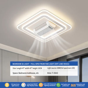 Adjustable Speed Bladeless Ceiling Fan with LightFlush Mount Ceiling LampRemote Control Dimmable Ceiling Lights Fan