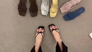 [Free Shipping] Chuyuji Flat-Soled Small Sandals 2026 New Summer Outdoor Soft-Soled Shoes For Sanya Beach