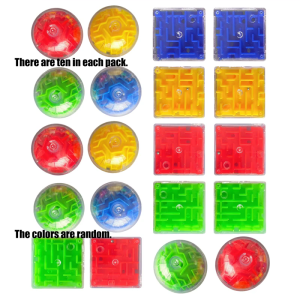 Set Of 10 Puzzle Cubes Handheld Stress Reliever Bead Maze Puzzle Set For Office School Home Cognitive Sensory Development