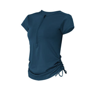 SUPERFLOWER Womens Quick Dry Sweat-wicking and Breathable Athletic Top with Zip and Drawstring for Yoga Running Cycling