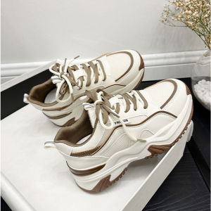 DEVOUE #078【Free Box】Sepatu Wanita Sneakers Olahraga Sepatu Sneakers Wanita Casual Sport Chic Trendy White Korea Tinggi 5CM