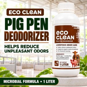 Pig Pen Deodorizer Liquid ECO CLEAN 1L with Beneficial Microbes for Piggery Odor Control & Farm Care