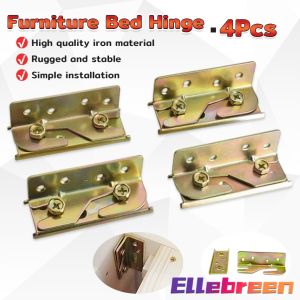 ELLE 4pcs/set Bed Rail Brackets Bed Frame Fixing Connecting Furniture Hinge
