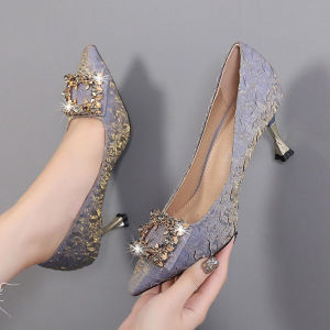 Free Shipping Stylish Pointed-Toe High Heels For Women 2026 Spring/Autumn New Collection Featuring A Delicate Stiletto Heel And Rhinestone Embellishments Exuding An Elegant And Sophisticated Look