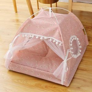 LUCKY CLAW Folding Cute Indoor With Cushion teepee Animals Bed Dog Cat Bed Pet Tent Pet Houses