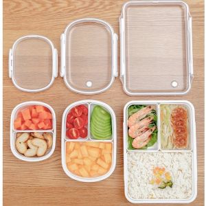Myelement BPA_FREE Salad Food Container Box with Removable Tray for Lunch Snacks School  Food Prep Storage Containers