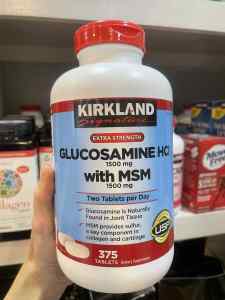 Kirkland Signature Extra Strength Glucosamine HCI 1500mg with MSM 1500mg 375 Tablets Exp. SEPT 2026