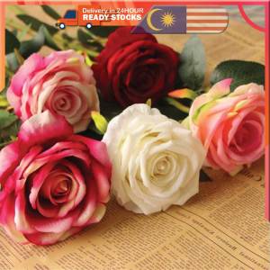 1 Piece Artificial Flowers Single Rose Branch Decor Home Table Room Wedding Flower Arrangement Materials Valentines