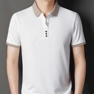 เสื้อเชิ้ตแขนสั้นลําลองสําหรับบุรุษ เสื้อเชิ้ตปกยืดหยุ่นสําหรับวัยรุ่นและวัยกลางคน