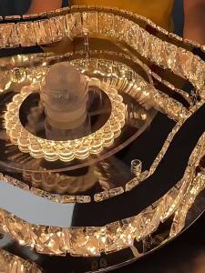 LED Celling Fan Light Chandelier Fan Light Ceiling Fan With Light Cross-Border  Arrival Light Luxury Crystal Fan Lamp Easy to Install 风扇灯