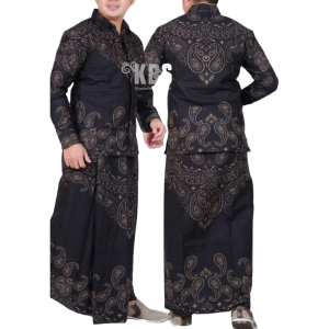 JUAL Sarung Pria dewasa keren 2025 MOTIF Batik Ngamarta Bahan Katun Halus Premium WARNA HITAM-
