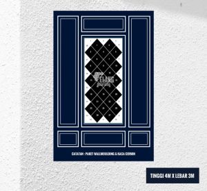 PAKET LENGKAP MOULDING & KACA CERMIN UNTUK UKURAN DINDING TINGGI 4 METER x LEBAR 3 METER (LANGSUNG PASANG)