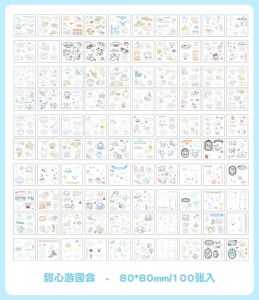 SANRIO สติกเกอร์ลายการ์ตูน 100 แผ่น งานไดคัท สีโปร่งใส ตกแต่ง DIY เครื่องเขียน แก้วน้ำ ของใช้ต่างๆ วัสดุ PVC กันน้ำ