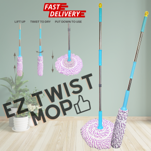 Stainless Steel Handle Easy Wringing Twist Mop / Microfiber