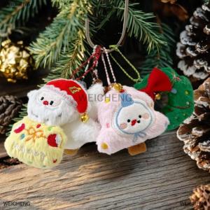 [COD] WEICHENG Kawaii Cartoon Plush Santa Claus Christmas Tree Keychain Lovely Christmas Stuffed Doll Toys Backpack Pendant Accessories Gifts