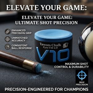 🎱 Professional Snooker Chalk Fine Powder Lasting Smooth Cue Feel Enhanced Friction Stable Accurate Shots Suitable For 8Ball & Snooker Cue Balls TAOM Towerum Chalk V10
