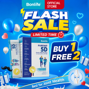 Bonlife Purenat 5D Senior Goats Milk Powder Joint Care Improve Sleeping Quality Mind Relaxation For Elderly 消炎王 关节炎 钙质 提升睡眠 (15 x 25g)