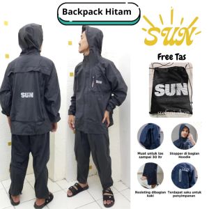 SUN jas hujan Backpack jumbo Dewasa Pria Wanita Mantel sun original raincoat melindungi ransel