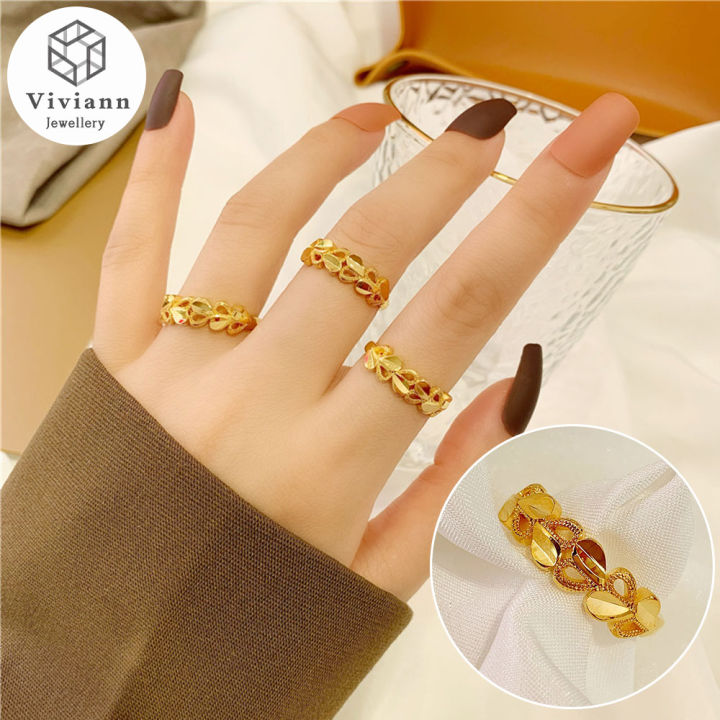 Viviann High Quality Simple Ring Fashion 14K Gold Ring Women's Exclusive  Couple Wedding Ring Open Rings for Women Fashion Finger Accessories Buckle  Joint Tail Ring