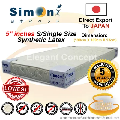 (Limited Deal) Simoni Super Single 5 inch High Density Synthetic Latex Mattress Tilam (5 Years Warranty)