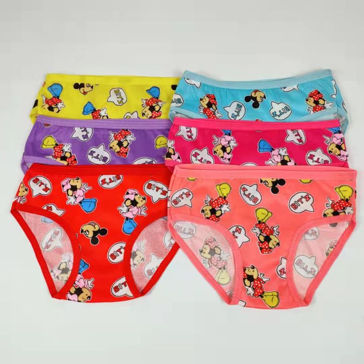 COD 12-6Pieces Character Kids Girls Underwear Panty Mckey Mouse 2-6yrs ...