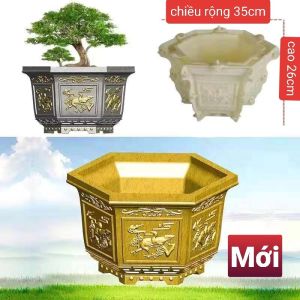 Khuôn đúc chậu cảnh lục giác 35 [khuôn chậu ABS siêu bền] có lòng trong