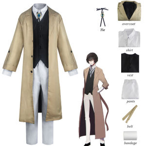 Anime Bungo chó đi lạc Dazai Osamu Trang Phục Cosplay Dazai Osamu Áo Áo khoác dáng dài áo sơ mi quần trang phục halloween quần áo dự tiệc truyện tranh