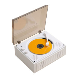 เครื่องเล่นซีดีวินเทจพร้อมชุดกลองแบบพับได้และบลูทูธ-เครื่องเล่น CD/DVD/MP3แบบพกพาพร้อม AUX USBรีโมทคอนโทรลและ2000MAh B-Attery