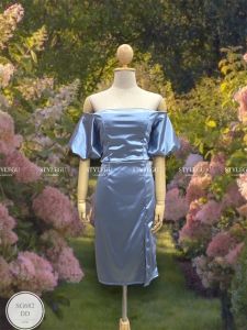 SG682 เดรสออกงานใส่ได้2แบบ ผ้าซาร่าเงา รุ่นขายดีค่ะ แพทเทิร์นเป๊ะเหมาะใส่ได้ทุกสถานการณ์หลังดึงยาง แขนดึงยาง