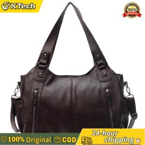 【Free Shipping】 Crossbody Bag for Women with Multi-Pockets Tote Bag PU Leather with Zipper Messenger Bag Retro Handbag for Work Travel