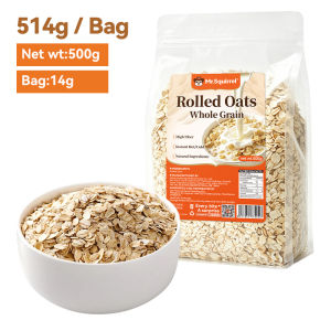 Mr. Squirrel Rolled Oats Whole Grain High Fiber Instant Hot Oatmeal Natural Ingredients 500g