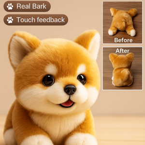 My lifelike robotic puppy  Short plush toy Electric walking puppy