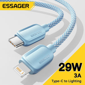 Essager PD 29W Type C To Lightning USBC Cable Macaron C-L Cable For iPhone 14 13 12 11 Pro Max Xs Plus iPad Macbook Wire 27W 20W Fast Charging Type-C To Lighting Data Cord