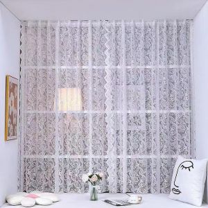 No Drill Lace Door Curtain Sheer Gauze French Style Window Room Divider Tirai Dapur