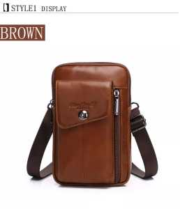 LegumStore Tas selempang kulit Pria Import Tas santai Kulit sapi  Tinggi 21cm