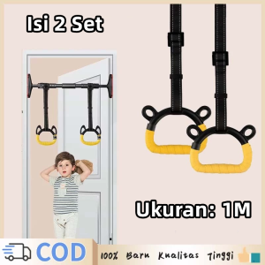 Isi 2 Set Gym Ring Pull Up Tali Stretching Yoga Fitnes Anak Gymnastic Lifting Ring Strap Adujustable Children Rings Muscle Up