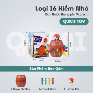Đồ Chơi Đâm Hải Tặc Thùng Cướp Biển Thú Vị 16 Kiếm Hoặc 24 Kiếm Cho Bé