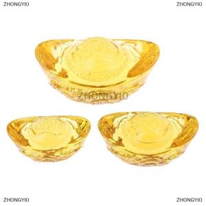 [COD] ZHONGYI0 Chinese Feng Shui Yuan Bao Dragon Pattern Ingot Lucky Blessing Home Ornament