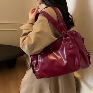Retro Brand Roomy Shoulder Bag Female Luxury Solid Color Classic Crossbody Bag Large Capacity Style Soft PU Leather Tote Bag2026
