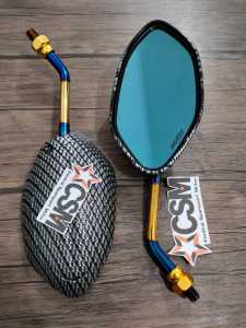 SPION BEAT KARBON CARBON TWOTONE 2TONE FULL CNC BEAT SCOOPY VARIO NMAX AEROX MIO REVO JUPITER UNIVERSAL - TANGKAI TANGGUNG KA-KRAA