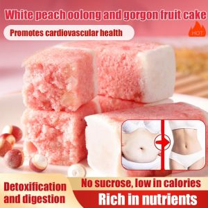 White peach oolong and Gorgon fruit cake Traditional cake without sucrose High-fiber filling breakfast meal replacement Healthy snack