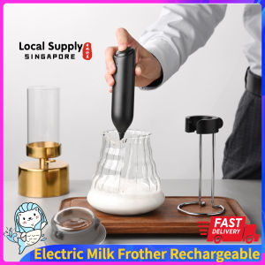 Milk Frother Handheld Electric Milk Frothers with USB Rechargeable Stand For Matcha Coffee Lattee Cappuccino Marker