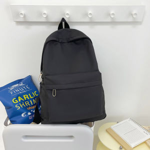 Waterproof Backpack College School Bag Simple Style Women Men Backpack Solid Color Teenage Bag 28x38x11 cm